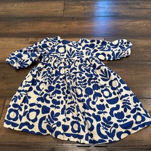 Hannah Andersson, blue and white long sleeve dress size 4T
